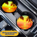 Ceramic car coaster set fits in most vehicle cup holders. Decorative seaside car coaster with warm sunset hues. Personalized gift